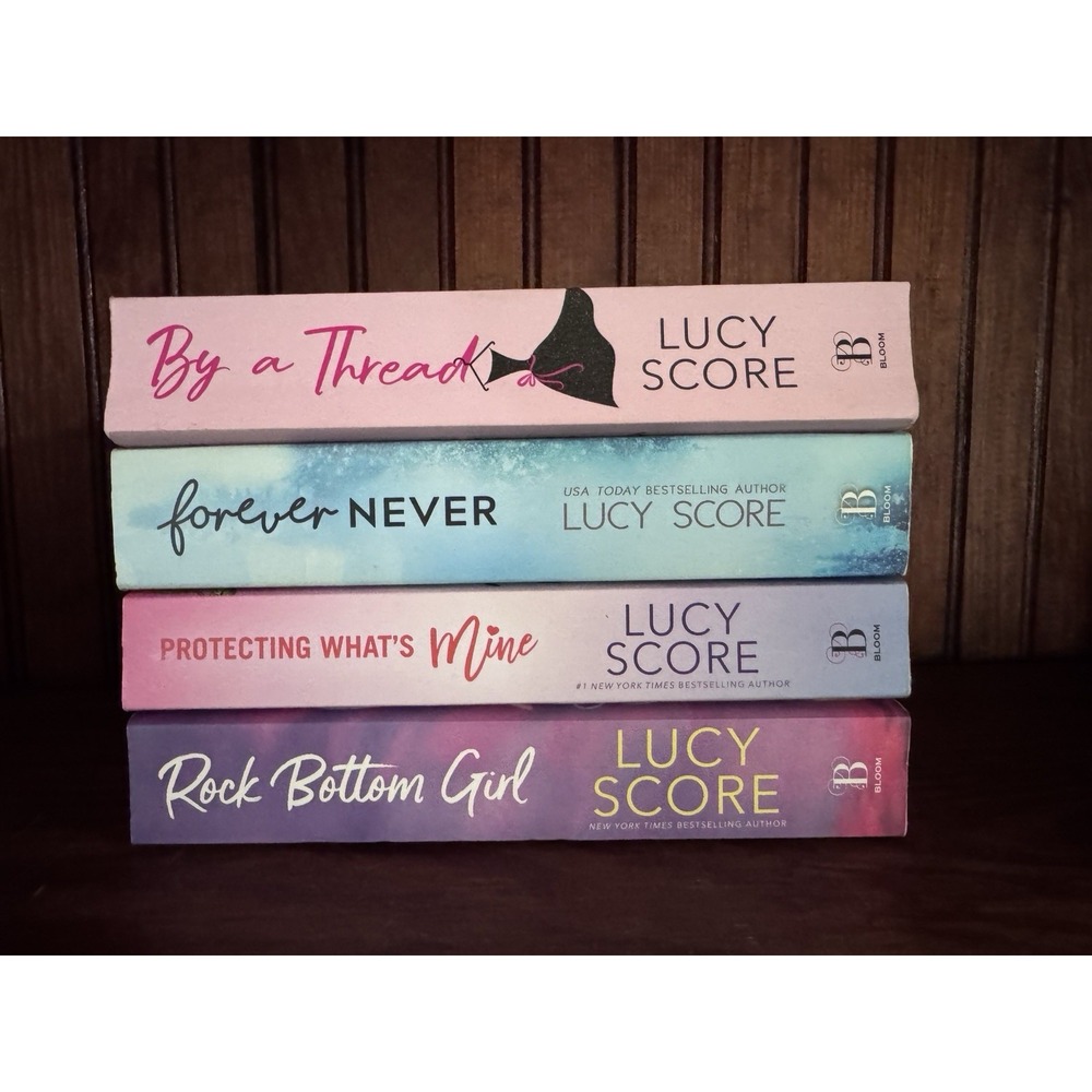 Lucy Score Book Lot of 4 Romance By a Thread Forever Never Rock Bottom Girl PB